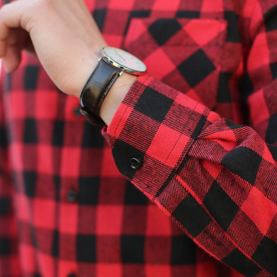 2020 New Fashion Design Men's Casual Shirt Black And Red Plaid Printing Loose Comfortable For Male Clothes Size M-5Xl
