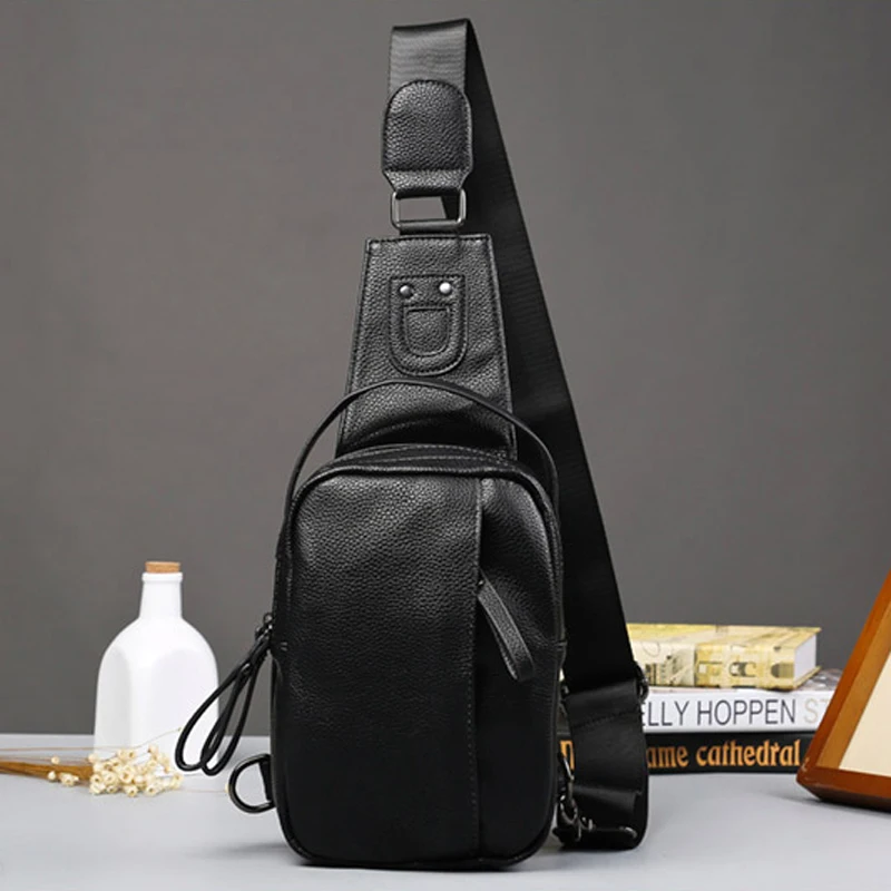 Нагрудная сумка из ПУ кожи для мужчин модный мессенджер отдыха PT1139|bag biodegradable|bag