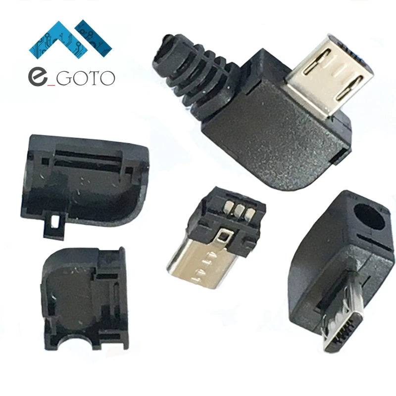 50 шт. короткие Micro USB разъем комплект адаптера Plug 90 градусов Угловые DIY Компоненты