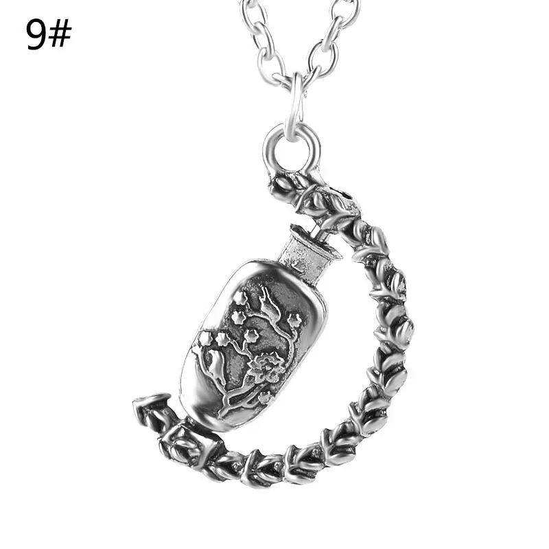 wholesale 45p Argent alloy lace rotatable rotation whirl Rotating Bottles of plum Blue and white porcelain vase pendant necklace | Украшения