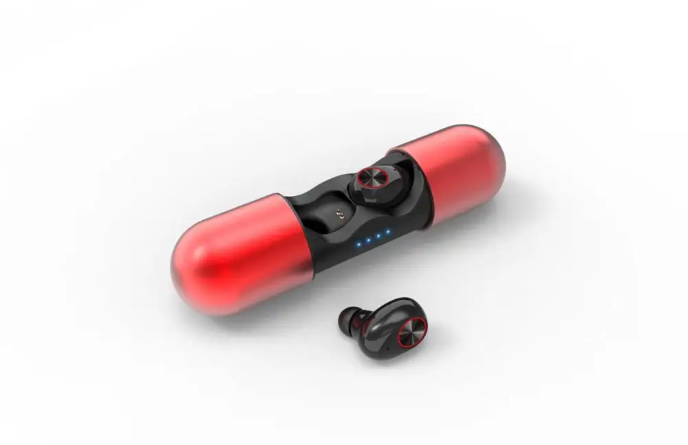 red Yinyoo A14 Bluetooth 5,0 TWS Беспроводные водонепроницаемые наушники-вкладыши Bluetooth с шумоподавлением - Color: red