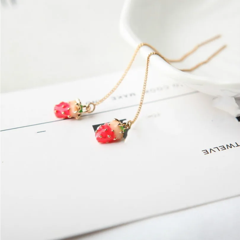 Корейские модные ювелирные изделия простые серьги в виде искусственных фруктов