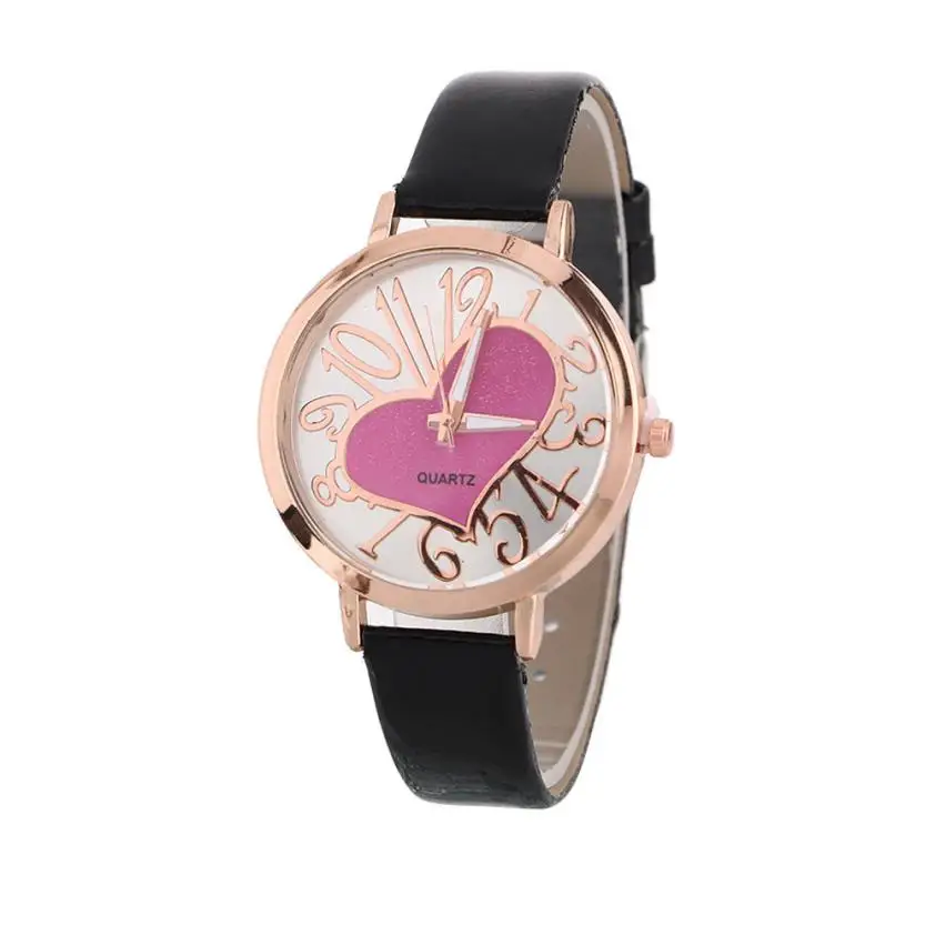 Женские модные часы Reloj Mujer Популярные кварцевые с узором кожаный ремешок круглый