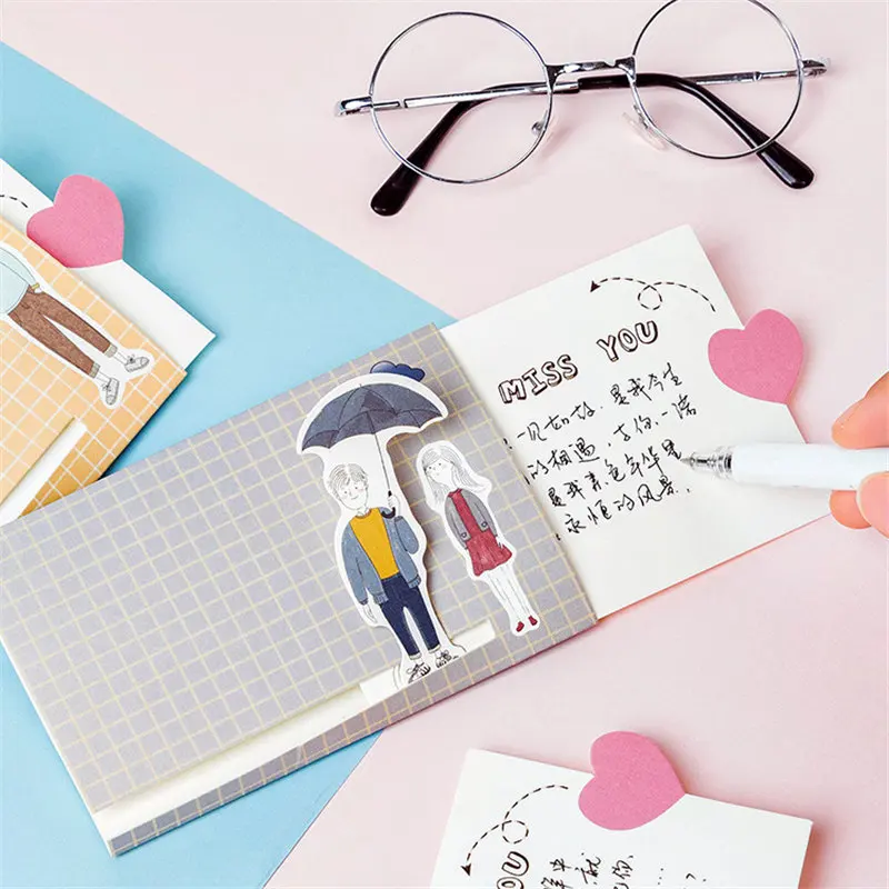 Coloffice 4PCs Korean Lovers Cute Envelop Greeting Card Birthday Set Friends Message Letter Envelope Girl Gift | Канцтовары для
