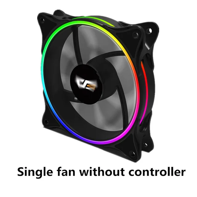 1 fan only Чехол для ПК darkFlash RGB с вентилятором, 120 мм, чехол для компьютера s, вентиляторы охлаждения процессора, тихий Asus Aura Sync, кулер с регулировкой скорости, светодиодный вентилятор для ПК MR12 - Цвет лезвия: 1 fan only