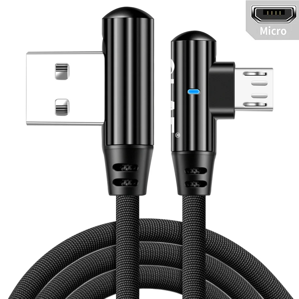 Олаф 90 градусов Micro USB кабель 2.4A Быстрая зарядка кабель для samsung S7 Xiaomi Redmi Note 7 5Pro 4X Android Microusb телефонные кабели