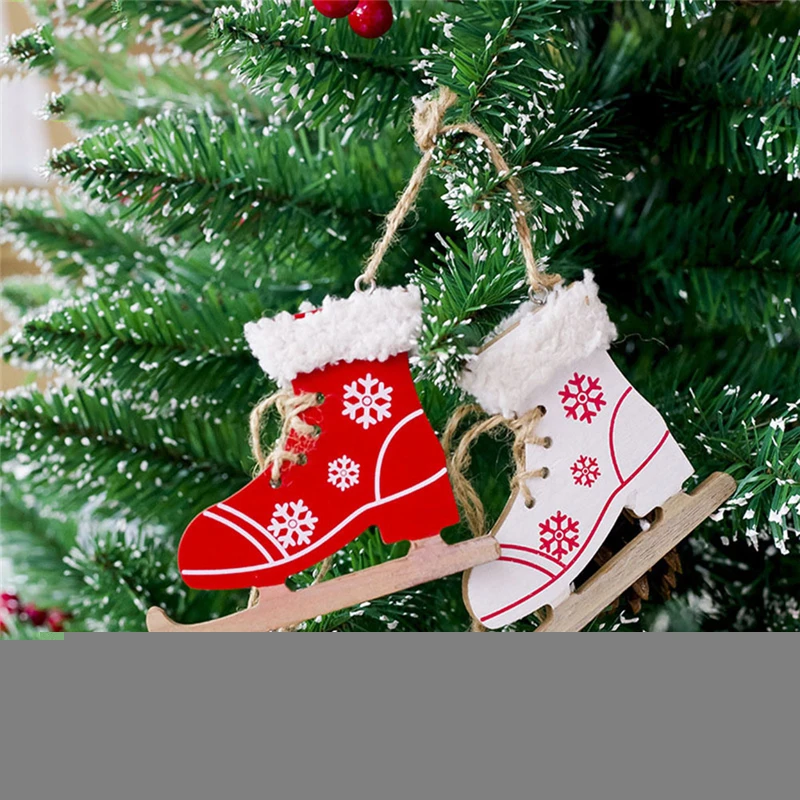 1 шт. деревянные сани сапоги Рождественская елка висячая подвеска Снежинка узор
