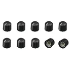 100 шт 6 мм черный пластиковый полукруглый вал ручка d-вала с белой индикаторной линией