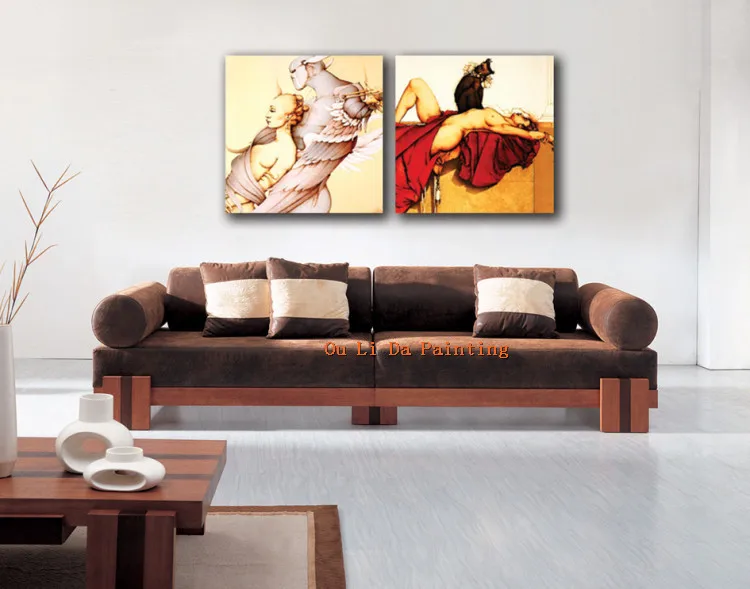 2 часть / комплект картина маслом абстрактный рисунок обнажённый искусство