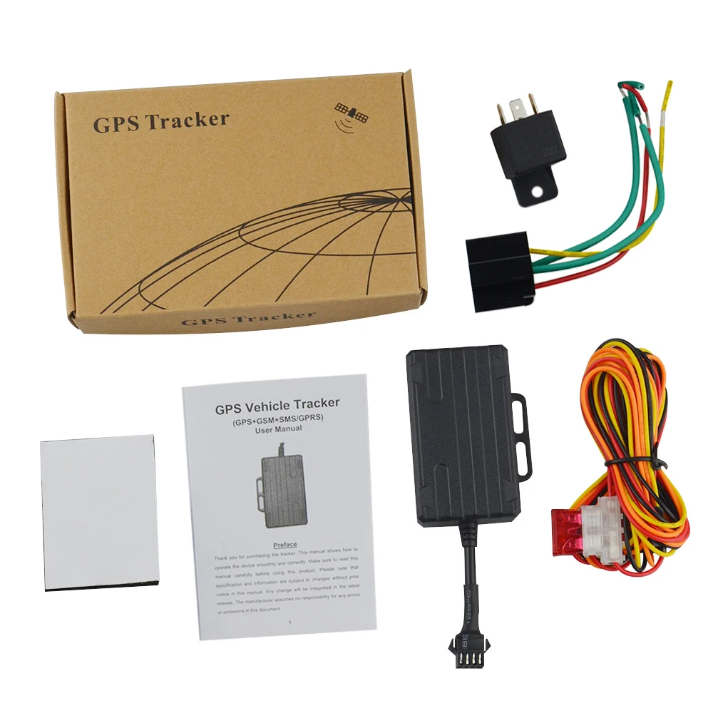 with box with relay Мотоцикл автомобиль gps трекер gps GSM GPRS анти-потеря монитор в реальном времени отслеживающее устройство LK210 9-75 в автомобильный gps трекер - Цвет: with box with relay