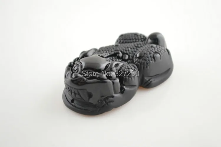 Горячая продажа натуральный кристалл камень назад обсидиан резные кулоны Pixiu Lucky