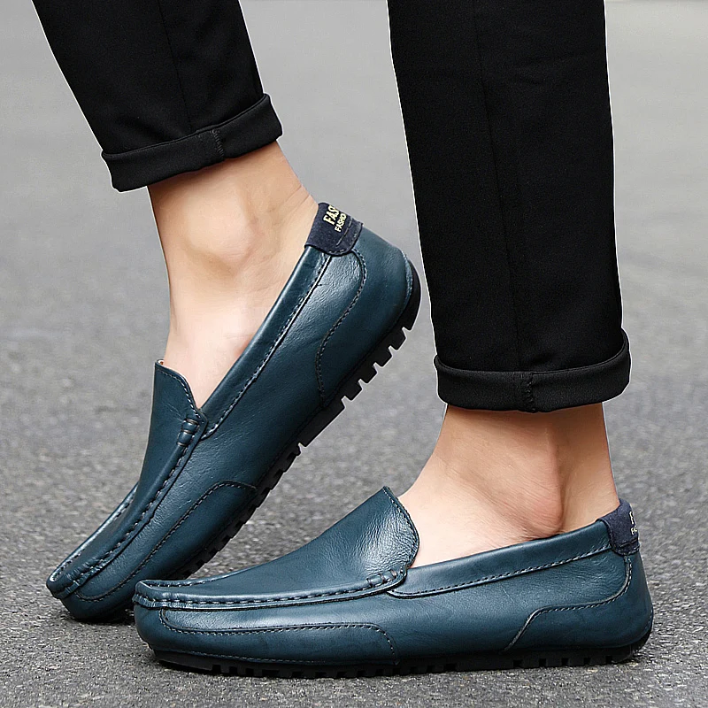 Удобная мужская обувь из коровьей кожи повседневная Chaussures лоферы Мужская без