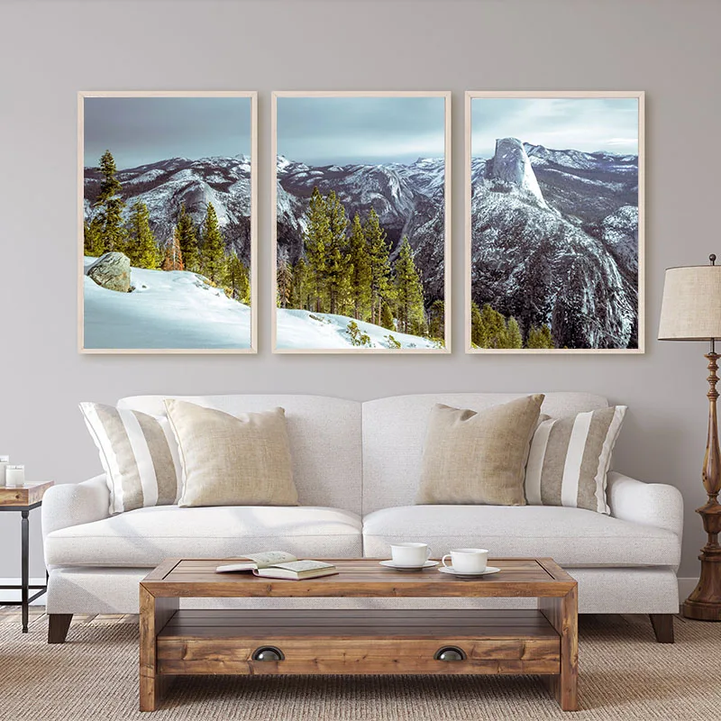 Снег горы Современный домашний декор Холст Плакаты и принты Lanscape настенная
