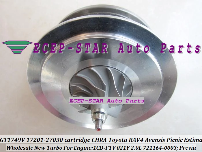 Турбокомпрессор CHRA GT1749V 721164 0003 17201 27030 Для TOYOTA RAV4 Previa Avensis Estima 021Y 1CD FTV 2.0L|turbocharger