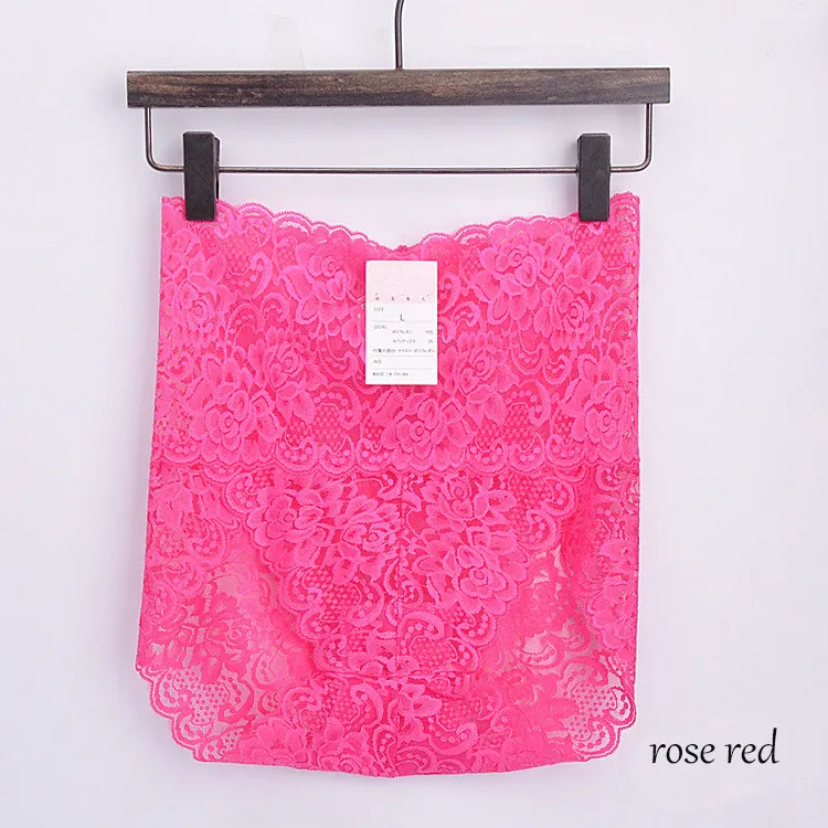 rose red 3 шт./лот, женские трусики больших размеров, цветочные Трусики с высокой талией, бесшовные женские кружевные трусы, обтягивающее нижнее белье XXL - Цвет: rose red
