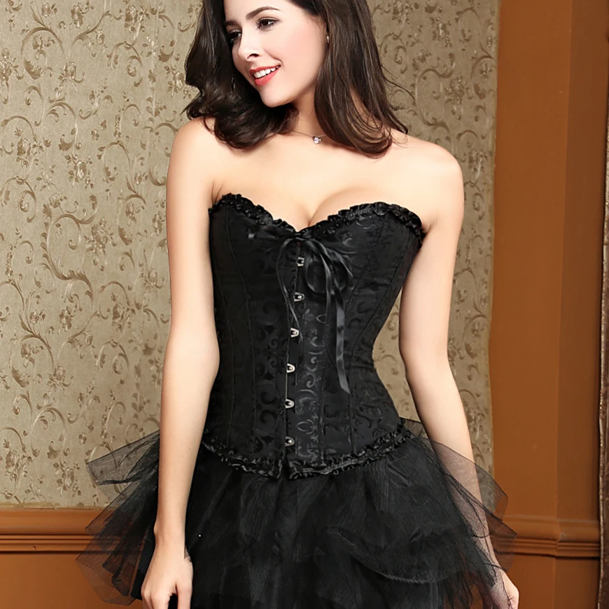 Атласный кружевной костяной корсет бюстье для женщин большого размера плюс