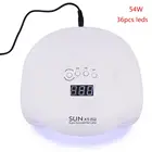 Новинка 54 Вт УФ светодиодная лампа для сушки ногтей быстросохнущая УФ лампа 36 шт. светодиоды для сушки гель-лака для ногтей с автоматическим датчиком инструменты для дизайна ногтей