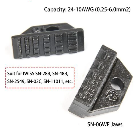 Iwiss SN 2549 SN 2546B е xh2.54 обжимные клещи вставка с прижинным зажимом от "Weidmuller 2,8/3,0/3,96/4,8 мм - Цвет: jaws