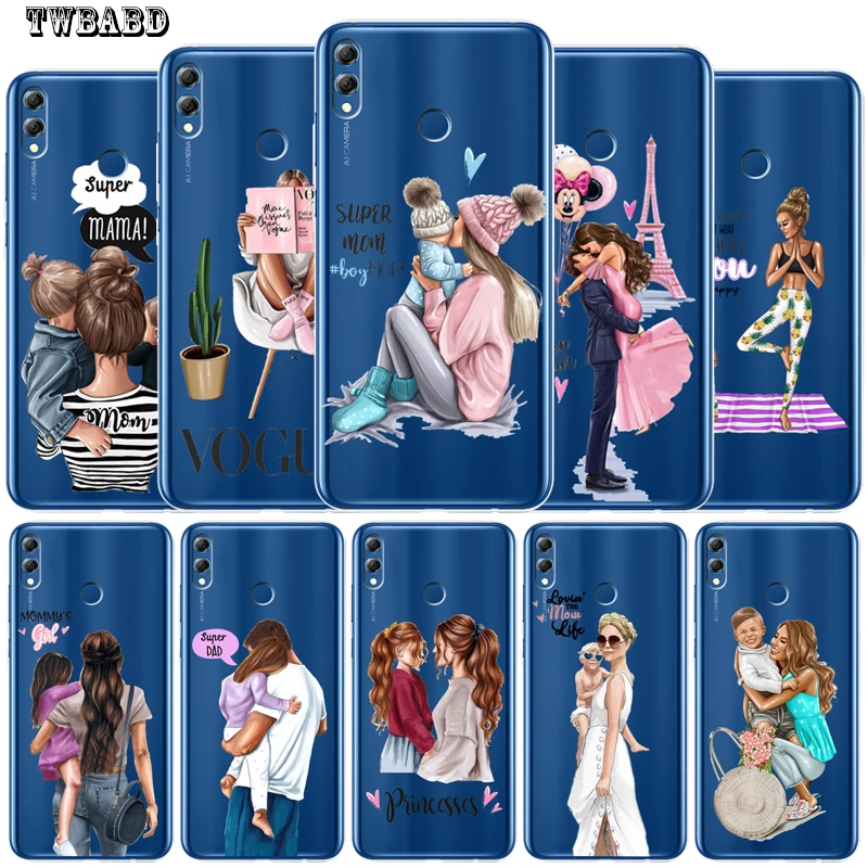 Модный чехол для телефона с надписью Super mom Dad Girl Baby Huawei P30 Lite Pro P20 P8Lite P9Lite 2017 P Smart