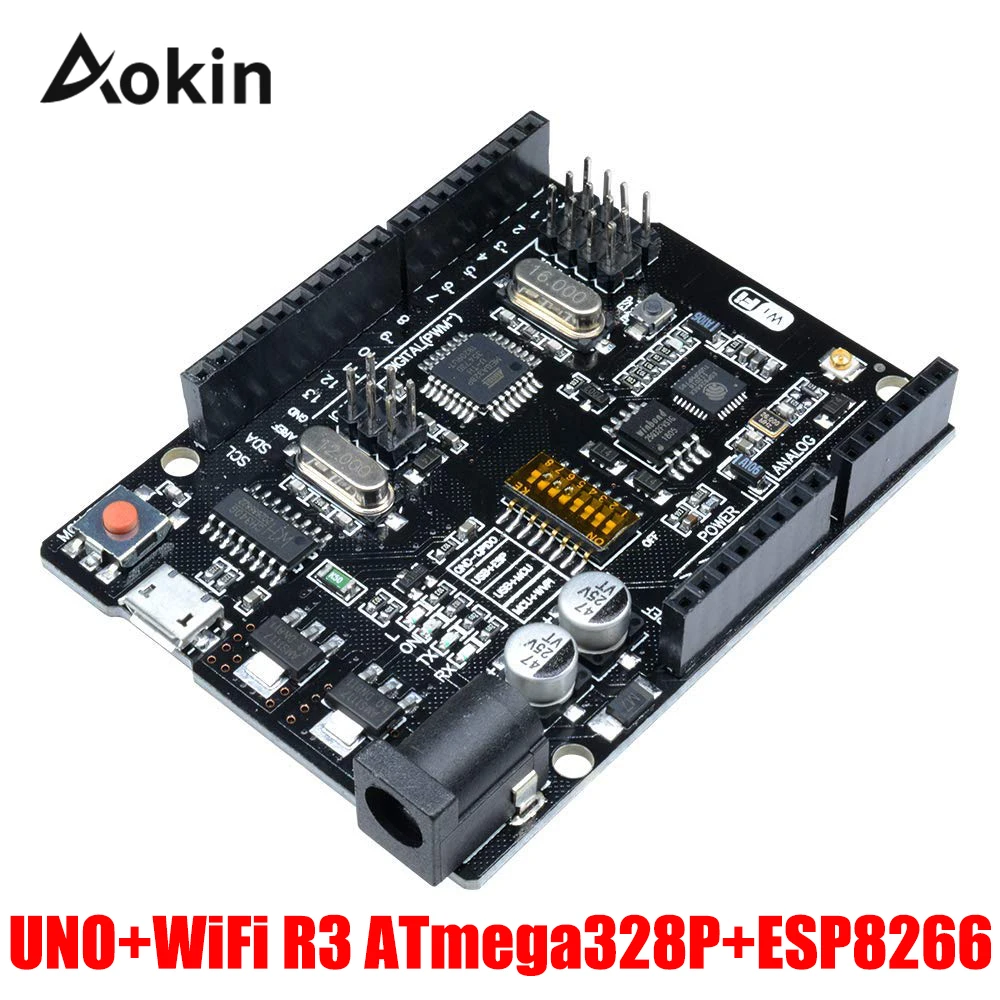 Для самостоятельной сборки UNO + WiFi R3 ATmega328P ESP8266 ( 32 Мб памяти) USB-TTL CH340G для Arduino Uno NodeMCU