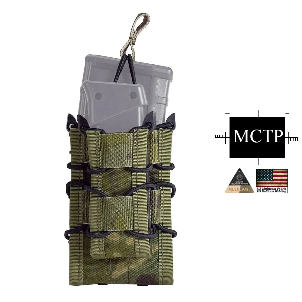 MCTP Emersongear 5,56 двойной подсумок для винтовки M4/M14/AK/G3 пистолет M92/1911/HK45 Мультикам страйкбол Molle подсумок держатель - Цвет: MCTP