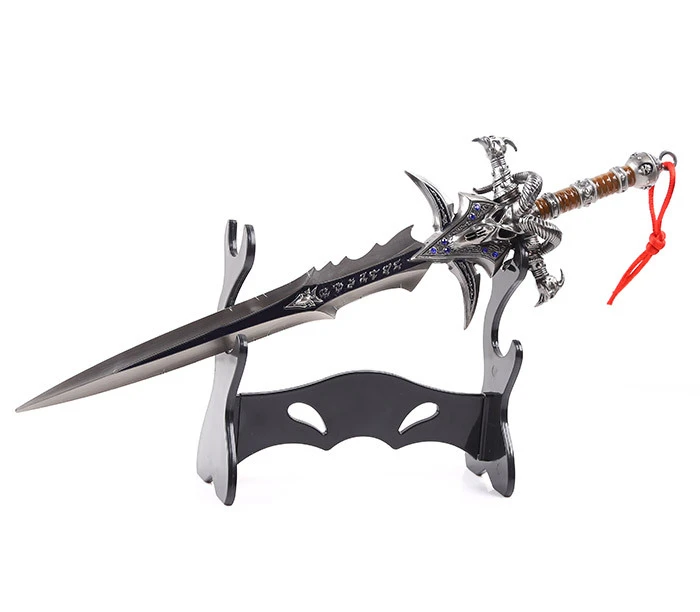 22 см или 30 см Высокое качество сплав Frostmourne меч инкрустированный синий бриллиант, WOW Lich King Arthas оружие Модель с носителем инструмента