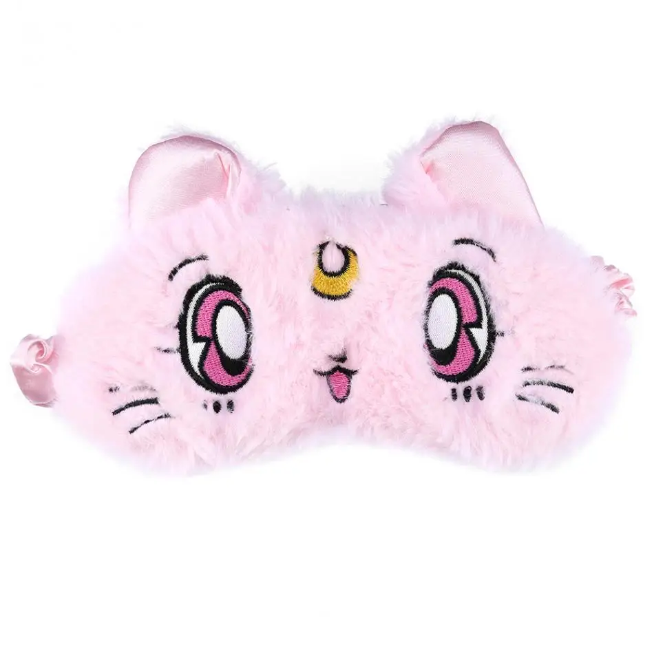 Маска для сна с мультяшным рисунком плюшевая повязка на глаза симпатичная маска