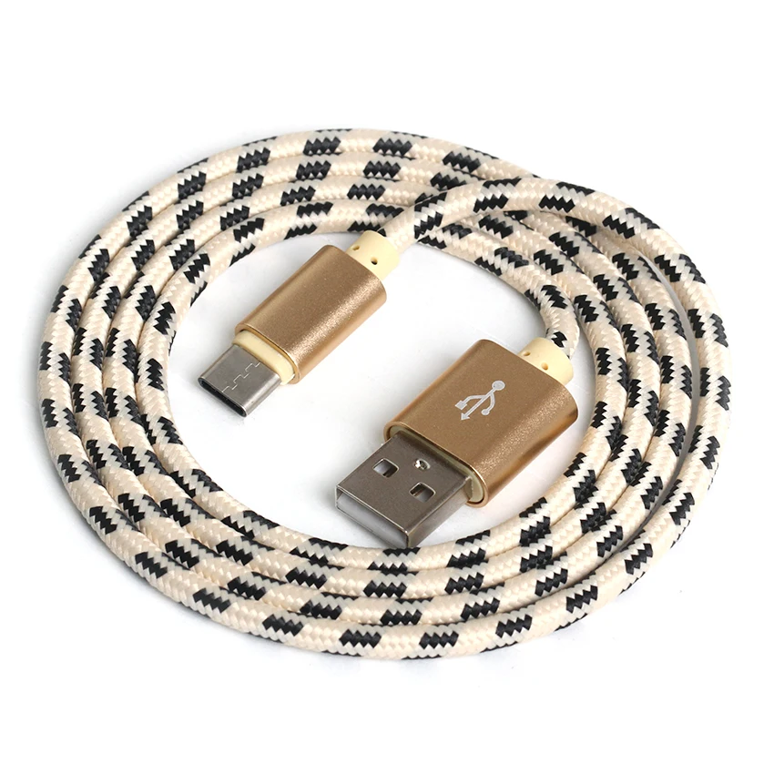 1 м 2 3 Плетеный Micro type C 8pin USB c кабель для зарядного устройства тканевый
