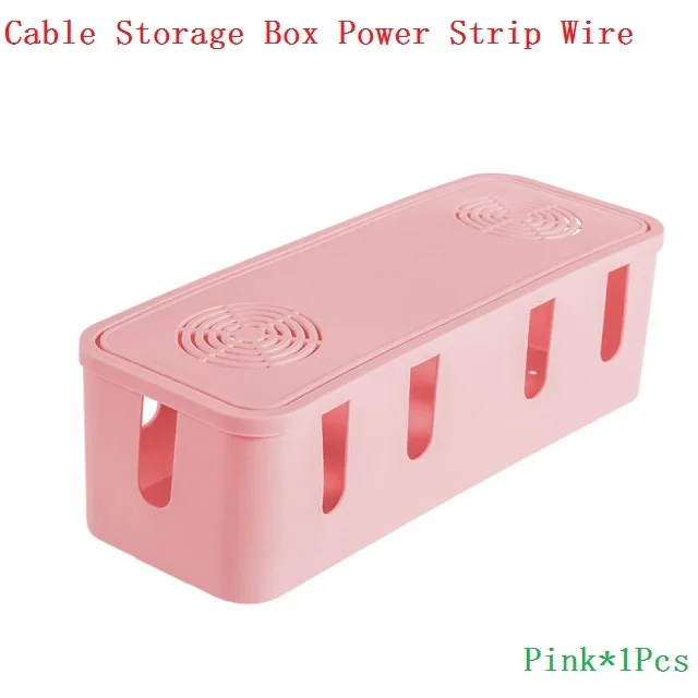 Pink 1 шт. коробка для хранения кабеля, шнур питания, провод для креативного дома, многоцелевой ПП пластиковый настольный сетевой держатель, горячая Распродажа, 28 см* 9,5 см* 8,5 см - Цвет: Pink
