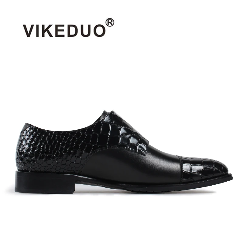 Vikeduo 2019 мужские туфли ручной работы из натуральной крокодиловой кожи