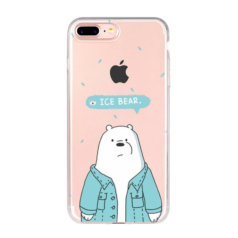 TPU Line Friends коричневый Чехол Miniso We Bare Bears Funda Силиконовый ТПУ чехол для телефона для iPhone 5S, SE 6 6s7 8 Plus X XR XS 11 ProMax - Цвет: TPU