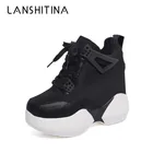 Женские повседневные туфли, белые дышащие парусиновые туфли на платформе, на толстой подошве, для весны, 2020