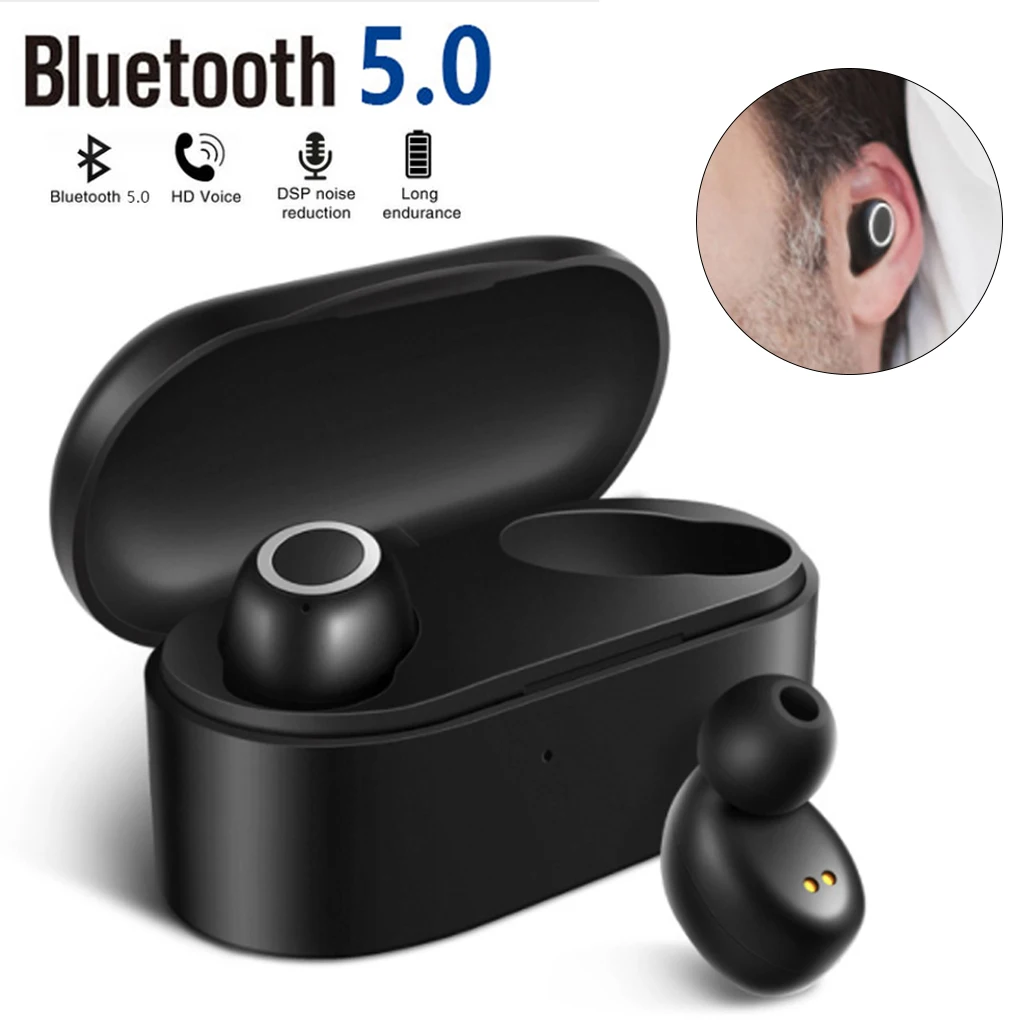 TWS Mini Dual V5.0 Bluetooth наушники настоящие беспроводные гарнитуры 3D стерео звук наушники двойной микрофон с зарядным устройством