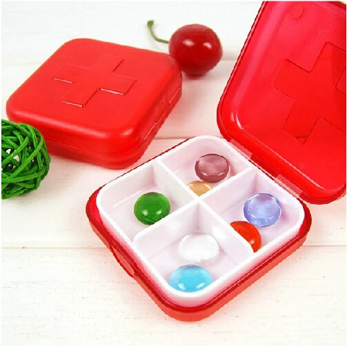 Новый 4 слота Здоровье Медицина таблетки чехол портативный органайзер контейнер