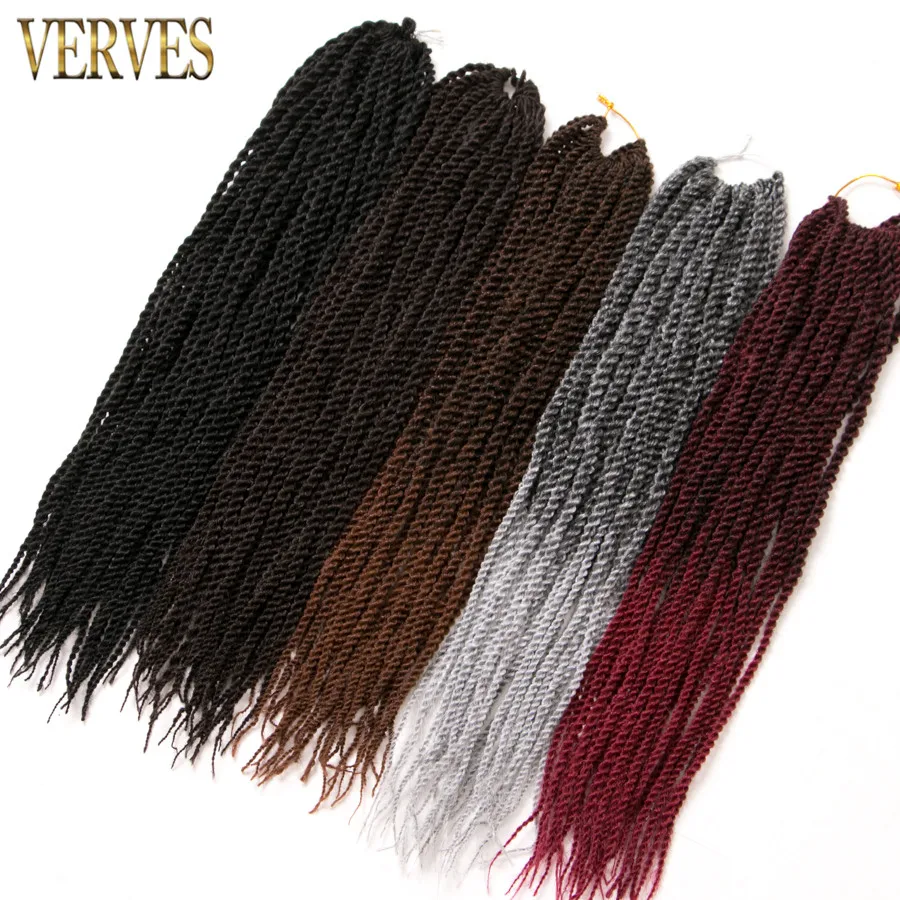 VERVES Омбре вязанные косички 1 упаковка, 30 прядей/Упаковка 18 '', маленькие Сенегальские крученые волосы синтетические плетеные волосы для наращивания