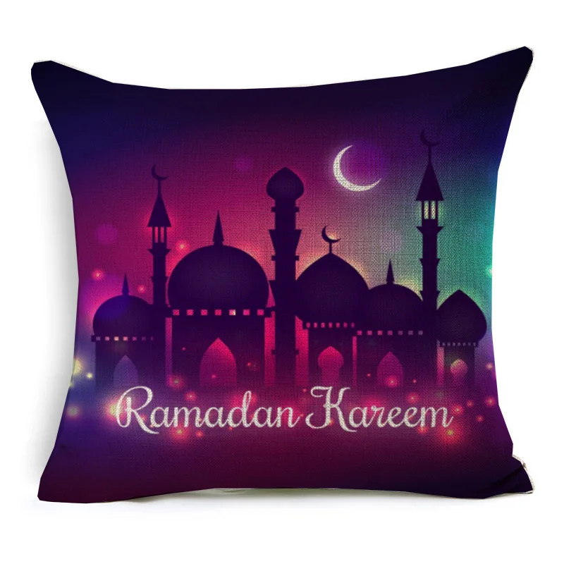 Рамадан Мубарак наволочки красочные светло-бежевые ислам тонкие льняные