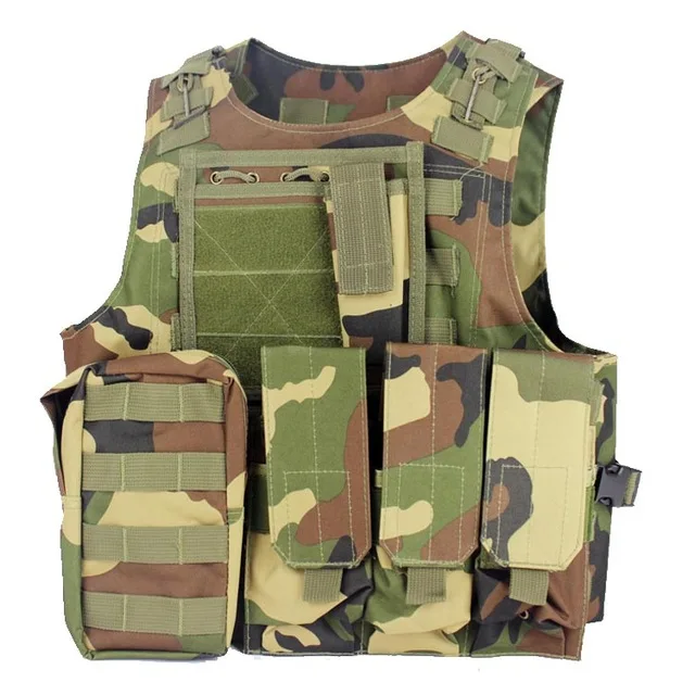 woodland camo Тактический жилет, охотничий военный инвентарь, Molle, жилет, Боевая броня, камуфляжный жилет для страйкбола, жилет Militar - Цвет: woodland camo