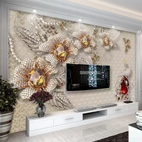 european style 3d stereo jewelry flower photo murals wallpaper living room tv sofa background wall painting papel de parede 3 d