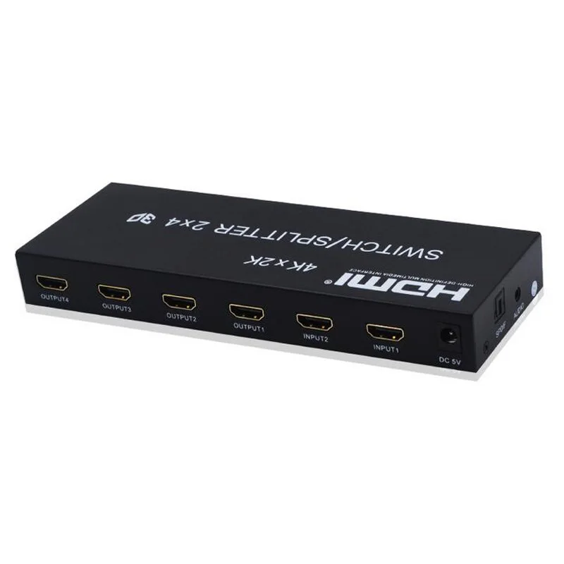 2x4 Switcher HDMI порт для PS3 PS4 Xbox 360 PC DV DVD HDTV 1080P 2 входа 4 выхода v1.4 4K