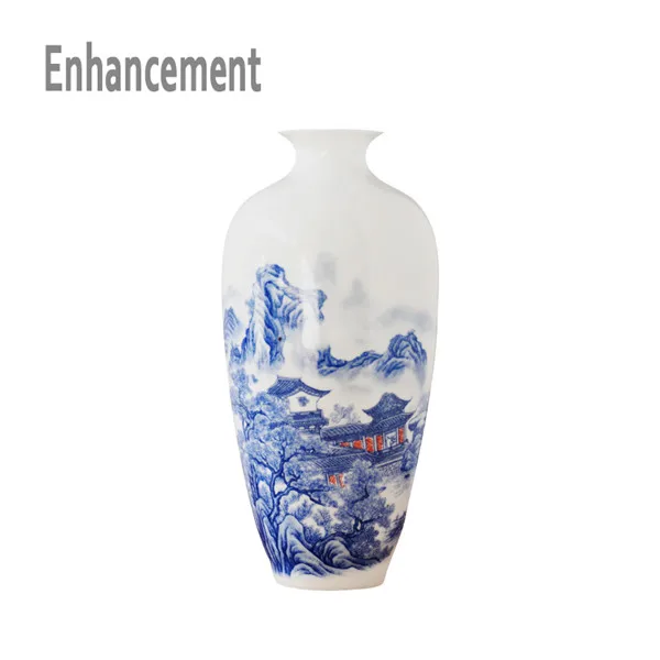 Цзиндэчжэнь антикварная китайская фарфоровая классическая китайская ваза каолин ваза для цветов домашний декор ручной работы сливы вазы - Цвет: mountains