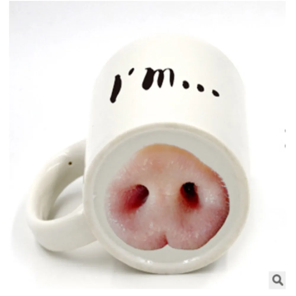 Новинка забавная фарфоровая кофейная кружка с изображением осла свинки носа