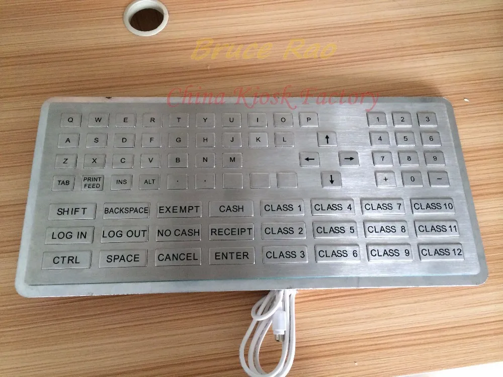 Пользовательские 76 клавиш большой размер клавиатура для банкомата keycap Форма Кнопка нержавеющая сталь Панель Крепление промышленная клавиатура для платной станции