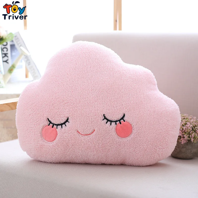 pink cloud Милая плюшевая игрушка в виде Луны, звезд, облаков, капель дождя, мягкая кукла, подушка, подушка для маленьких детей, магазин для девочек, домашнее украшение гостиной и спальни, Triver - Цвет: pink cloud