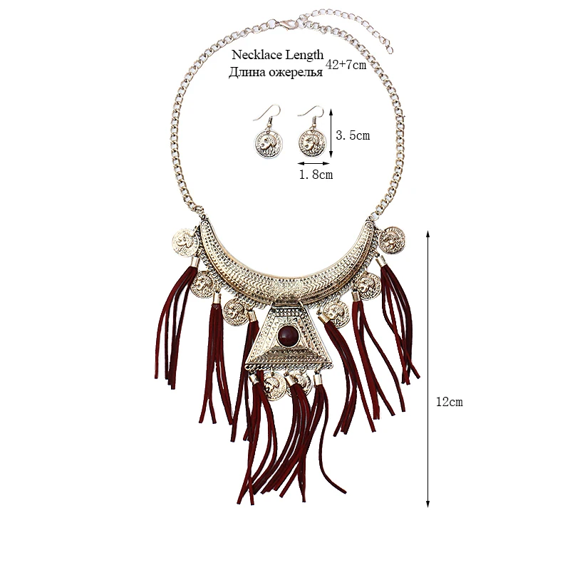 VIVILADY модные эффектные Новые Ювелирные наборы с кисточками для женщин Bijoux Maxi Boho