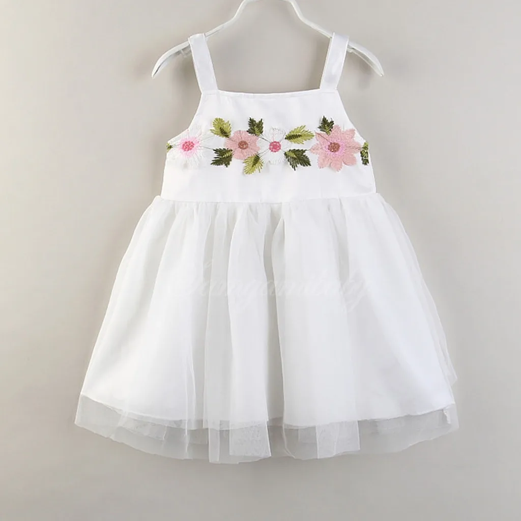 Toddler Kids Baby Girls Clothing Flower Princess Sleeveless Tulle Suspender Lacing Dress Birthday Party Outfits | Детская одежда и