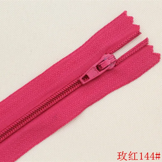rose red number144 16 шт. 3#20 см длина Красочные Нейлоновые катушки молнии портной одежды швейные изделия ручной работы DIY аксессуары черные пластиковые брюки молнии - Цвет: rose red number144