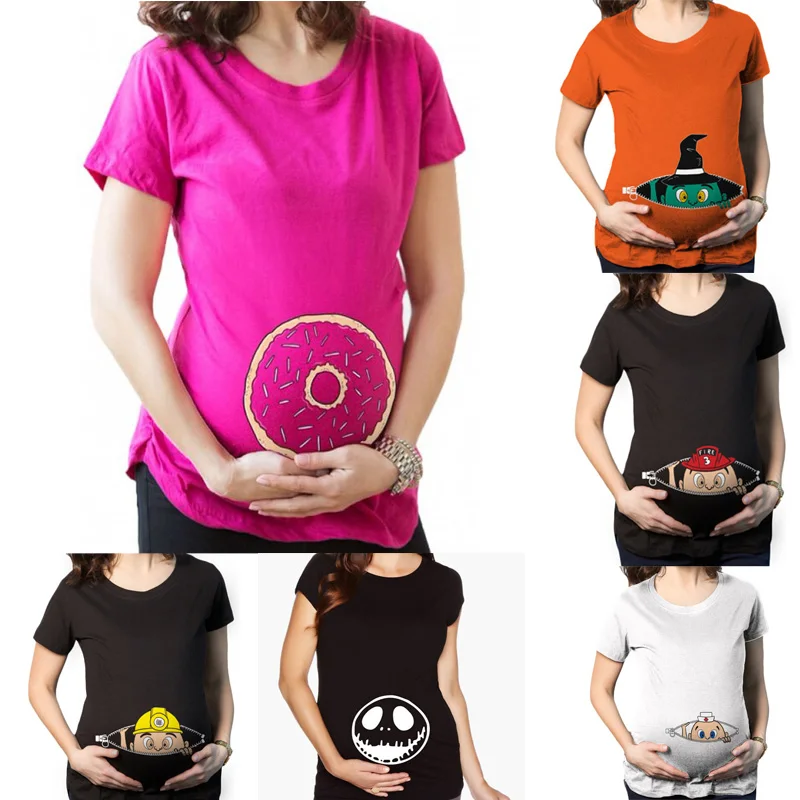 

Pregnancy Clothes Funny Maternity T Shirt for pregnant Women plus size3XL t-shirt Summer Premaman Shirts zwangerschaps kleding