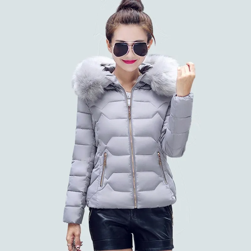 

Autumn and Winter Women Jacket Parka Women's Warm Outwear Cotton-Padded Jackets Coats High Quality Winter Coat with Fur Collar