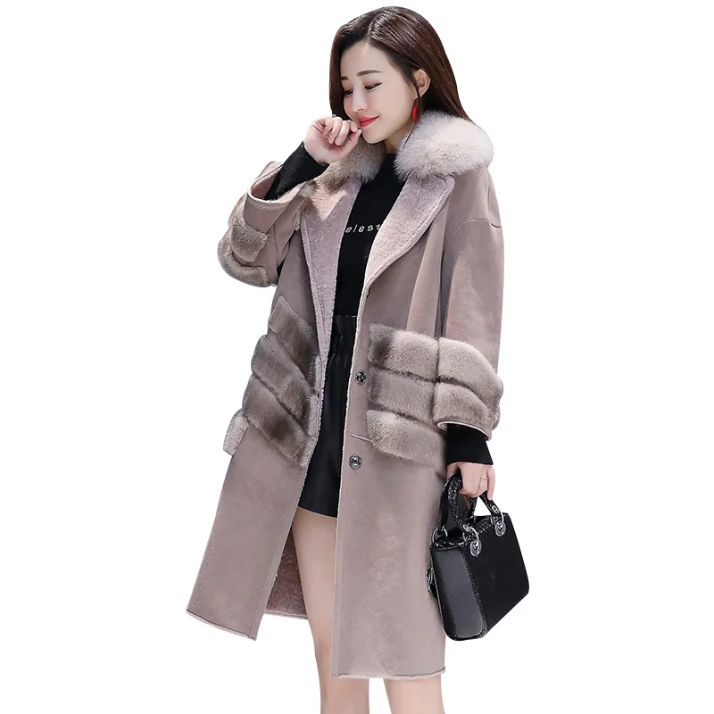 

2019 New Women's Woolen Long Wool Coat Long Section Korean Warm Version Fashion Slim Thick Woolen Coat Parker Autumn Winter Tide