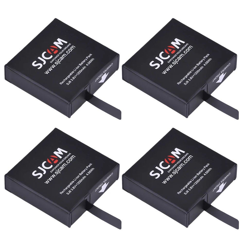 4 шт. Оригинальная батарея SJCAM SJ8 1200 мАч аккумуляторная для Pro/SJ8 Plus/SJ8 Air Аксессуары